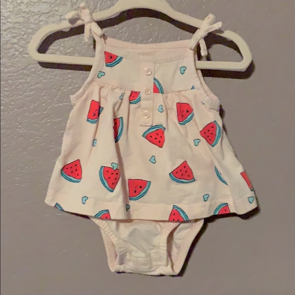 Watermelon onesie dress